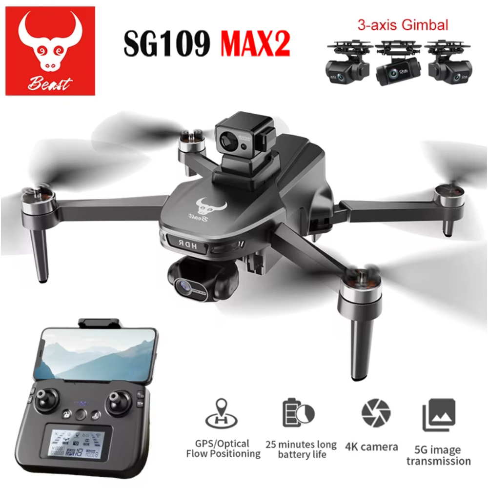 Drone Gimbal 3 Axis - SG109 MAX2 المهنية FPV 8K كاميرا