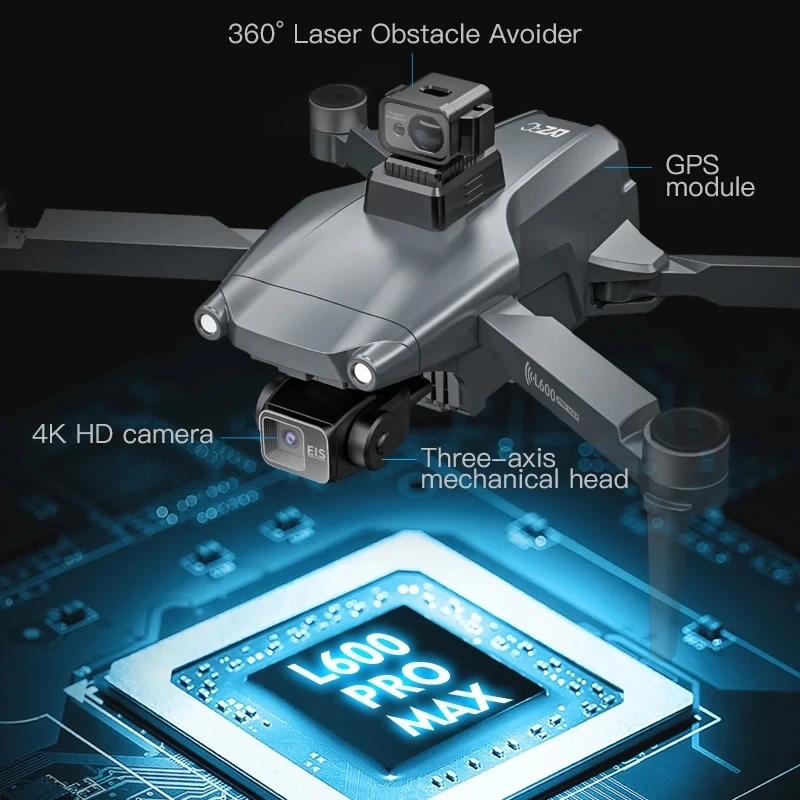L600 PRO MAX GPS الطائرة بدون  - مراجعة Drone Gimbal 3 Axis وسعره