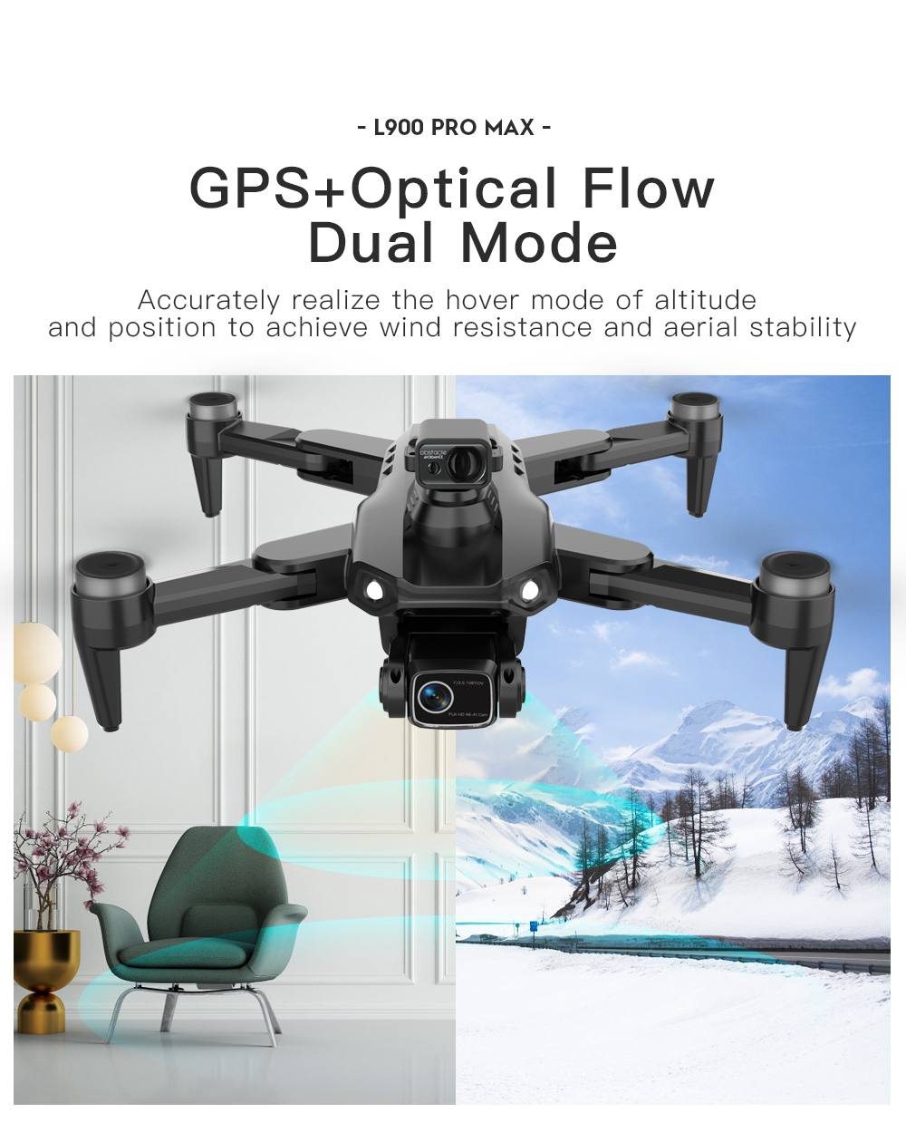 LYZRC L900 PRO MAX تجنب العوائ - مراجعة Drone Gimbal 2 Axis وسعره
